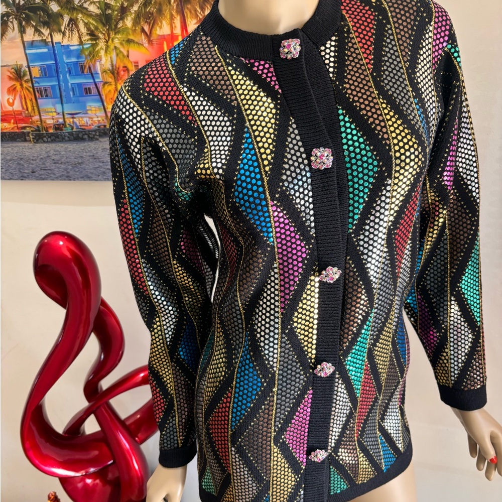 St. John Multi Paillette’s Sequin Knit Jacket blazer evening 10 - Picture 3 of 4